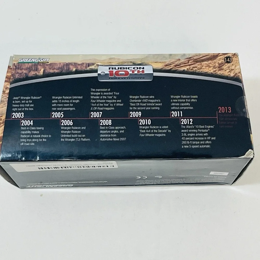 Greenlight 2013‎ Jeep Wrangler Rubicon 10th Anniversary, Black, 1:43